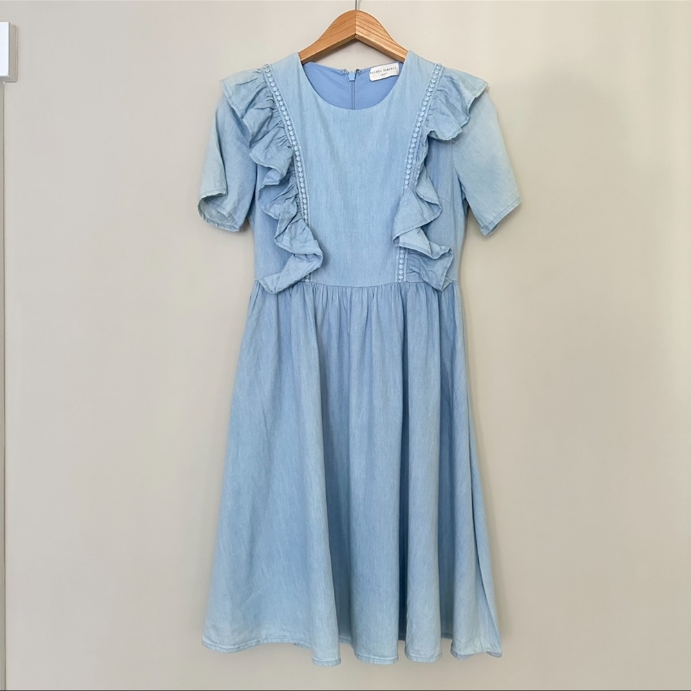 Rachel Parcell Chambray Boho Ruffle Dress - Picture 4 of 12
